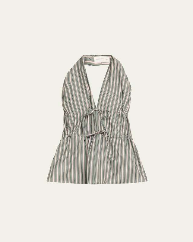 Ceana Striped Tie Halter Top